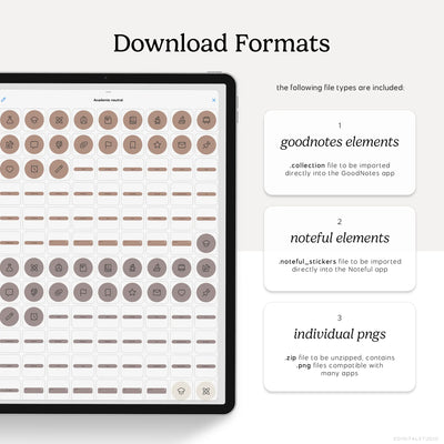 Academic Icons & Labels (Neutrals) Digital Stickers KDigitalStudio