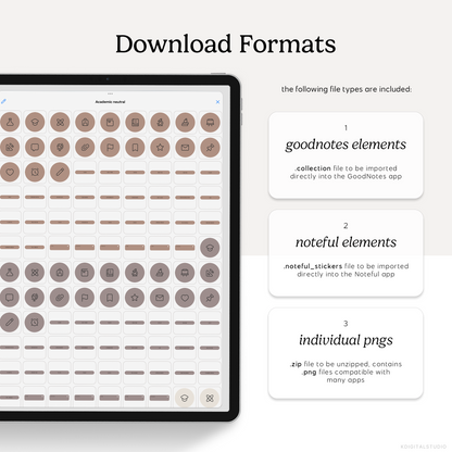 Academic Icons & Labels (Neutrals) Digital Stickers