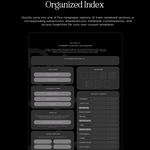 organized index in cyberry notebook