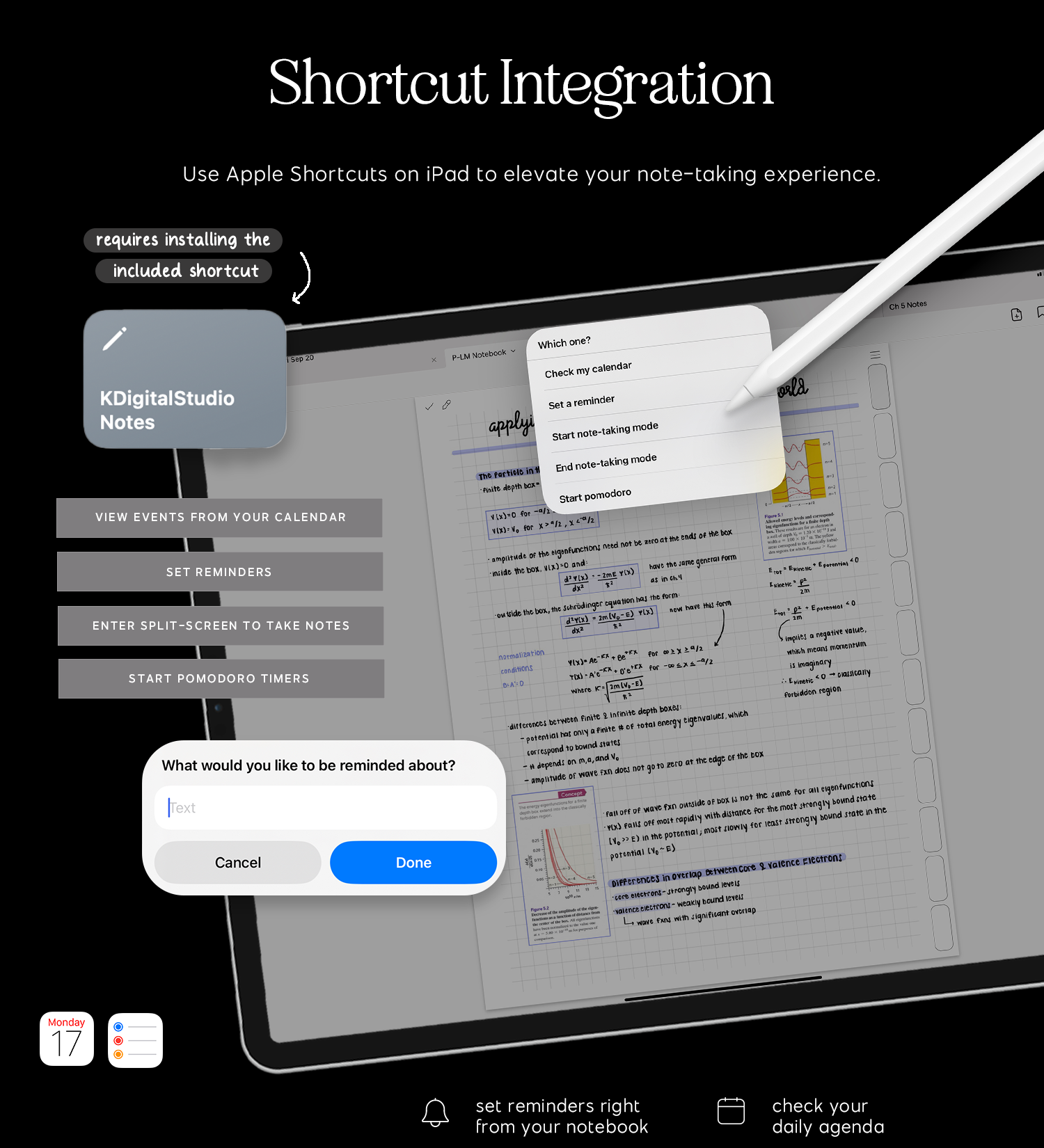 shortcut note-taking integration in cyberry notebook