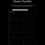 master checklist in cyberry notebook