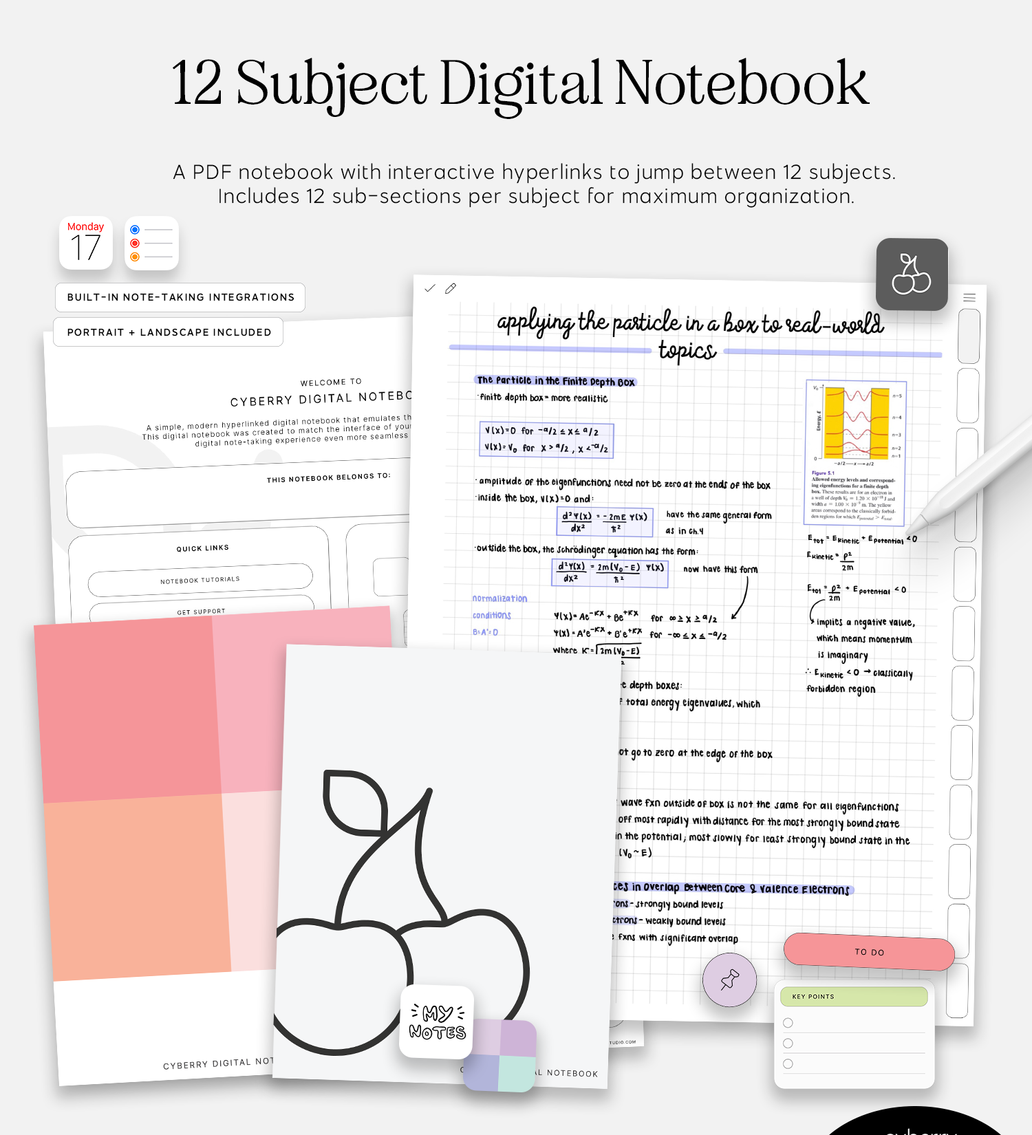 12 subject cyberry digital notebook