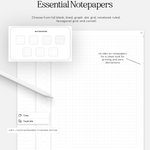 essential notepapers in cyberry notebook