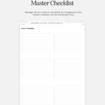 master checklist in cyberry notebook