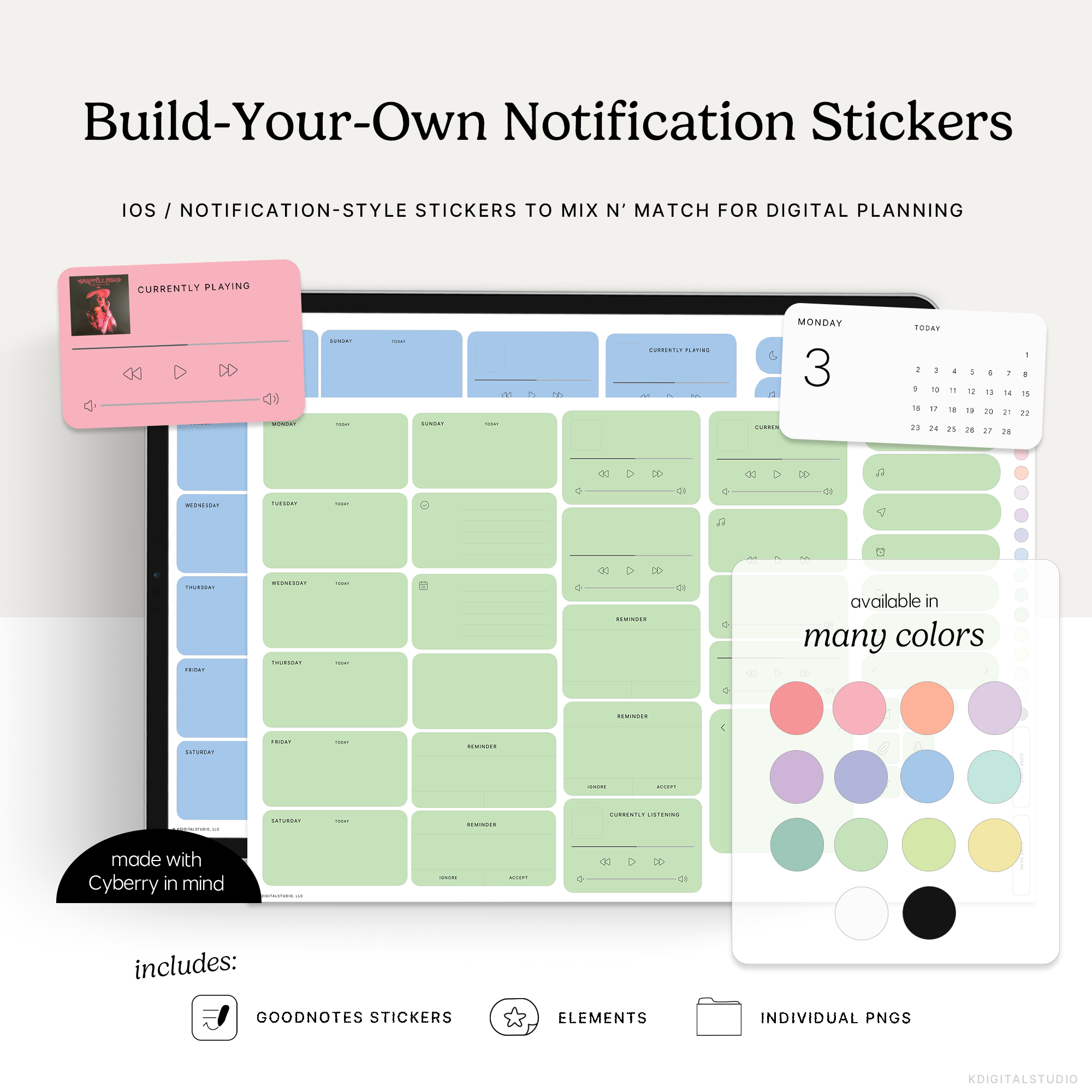 Build-Your-Own Notification Digital Stickers – KDigitalStudio