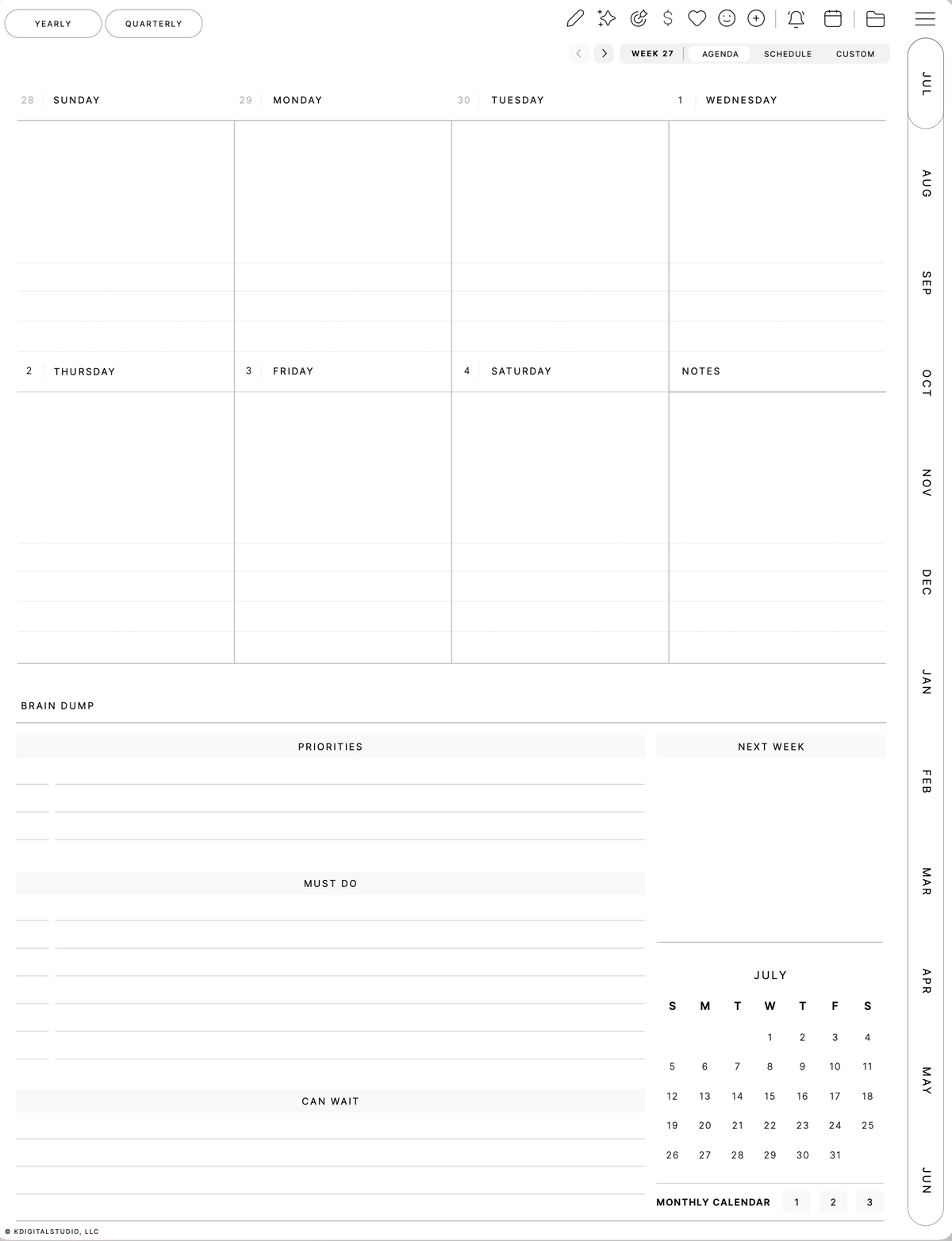 Brain Dump layout preview