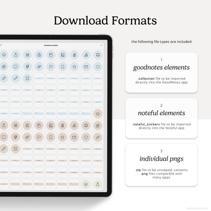 Academic Icons & Labels (Pastels) Digital Stickers
