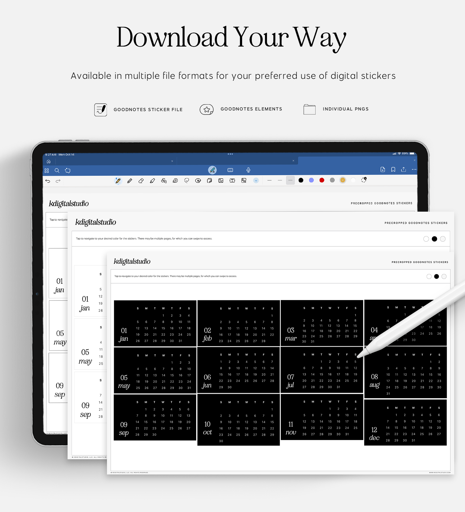 download mini calendars in multiple file formats