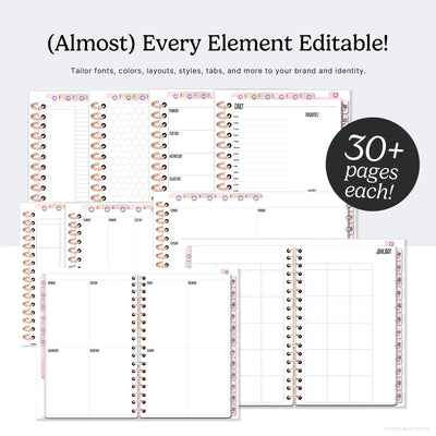 Keynote Kit: Editable Rose Gold Planners KDigitalStudio