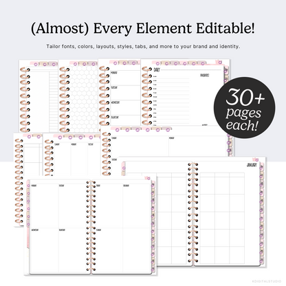 Keynote Kit: Editable Rose Gold Planners