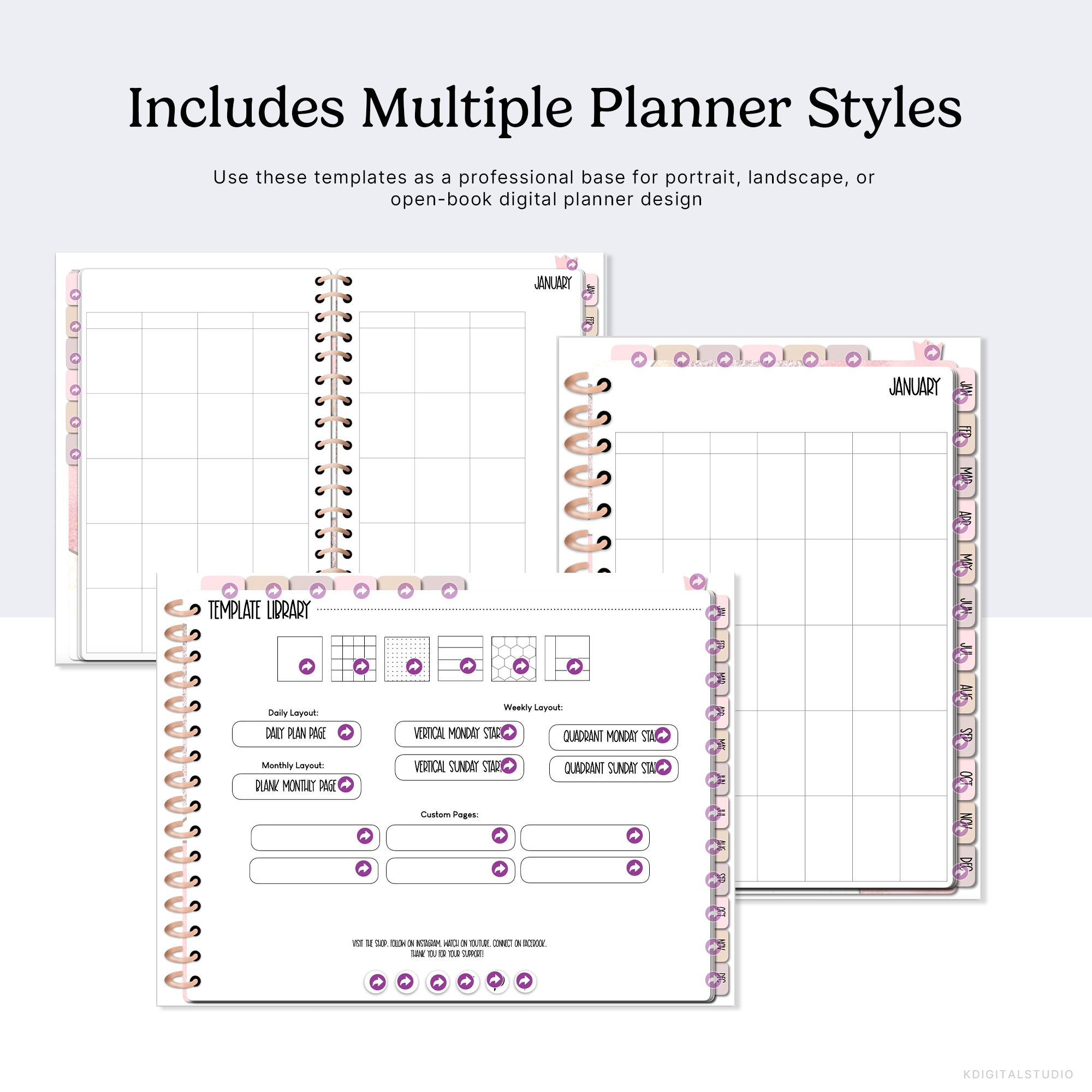Keynote Kit: Editable Rose Gold Planners