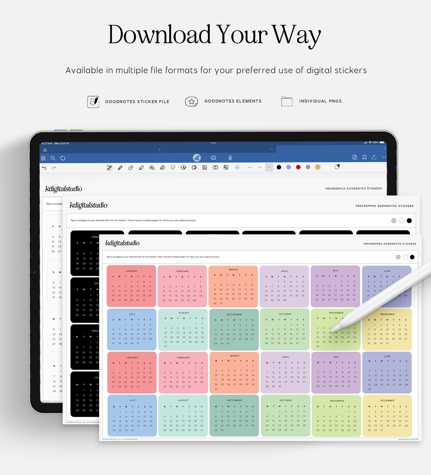 download mini calendars in multiple file formats