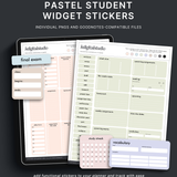 Widgets para estudiantes en colores pastel