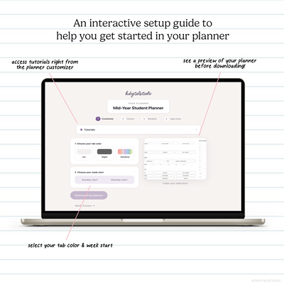 Student Mid-Year Digital Planner (2026-2027) KDigitalStudio