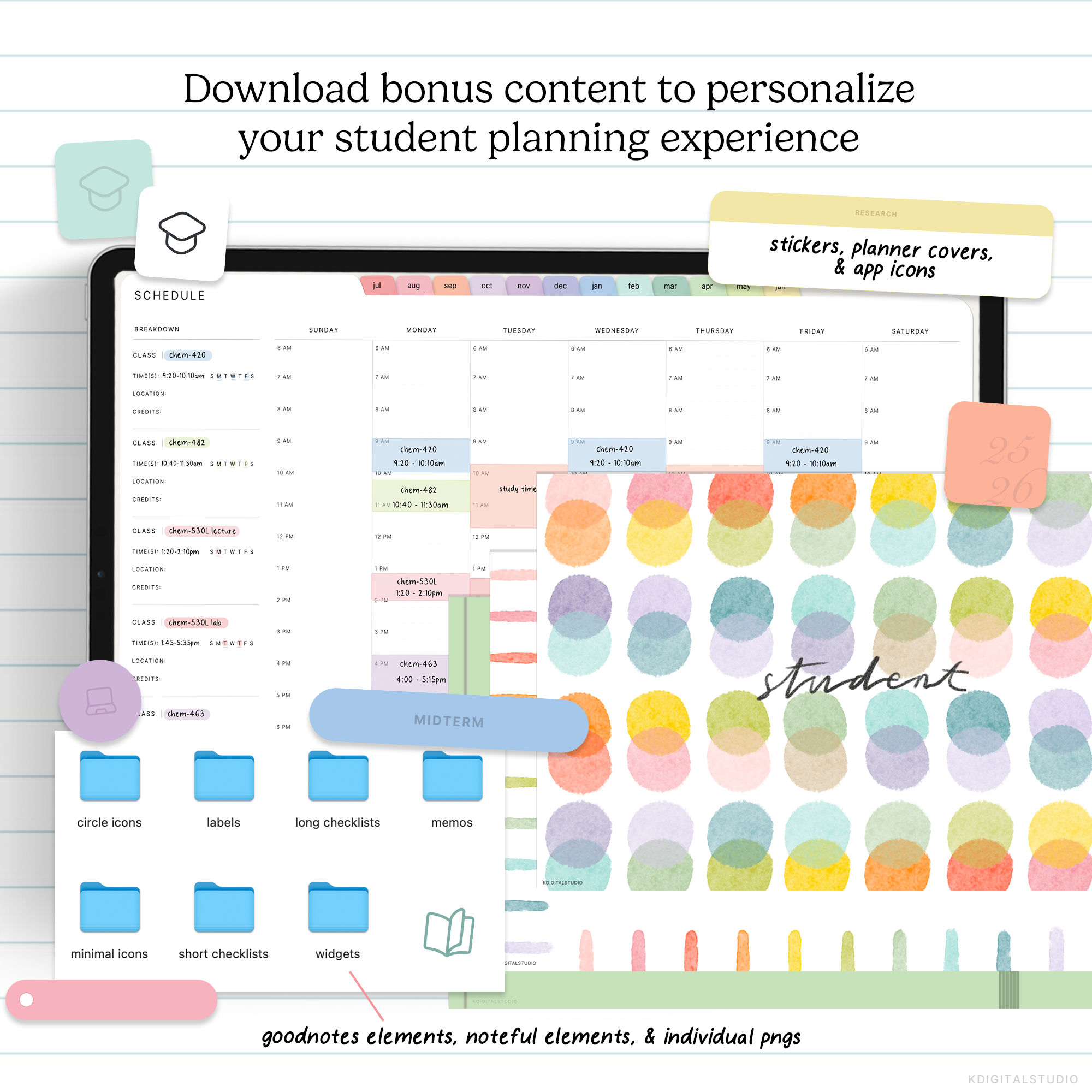 Student Mid-Year Digital Planner (2026-2027) KDigitalStudio