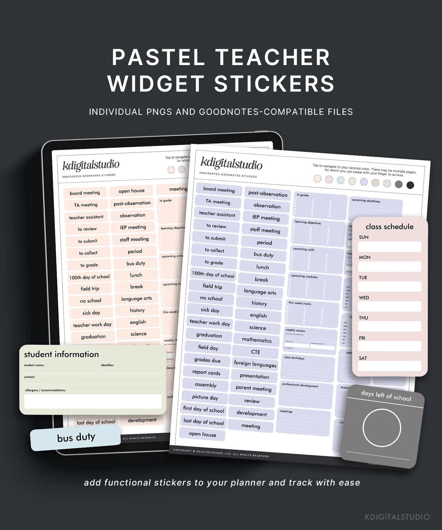 Pastel Teacher Widgets – KDigitalStudio