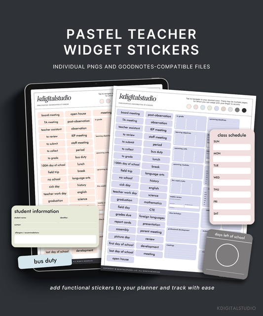 Pastel Teacher Widgets