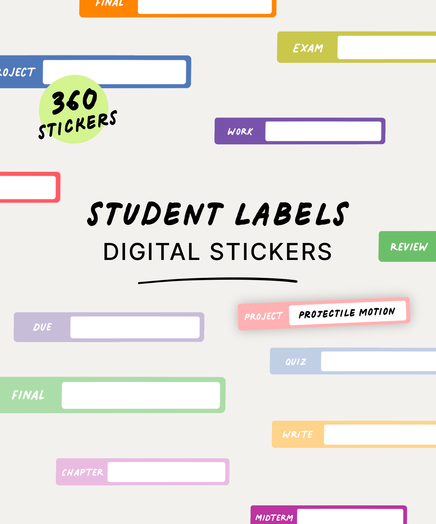 Pegatinas digitales de la pestaña Estudiante