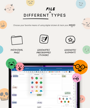 Colorful Mood Trackers Digital Stickers
