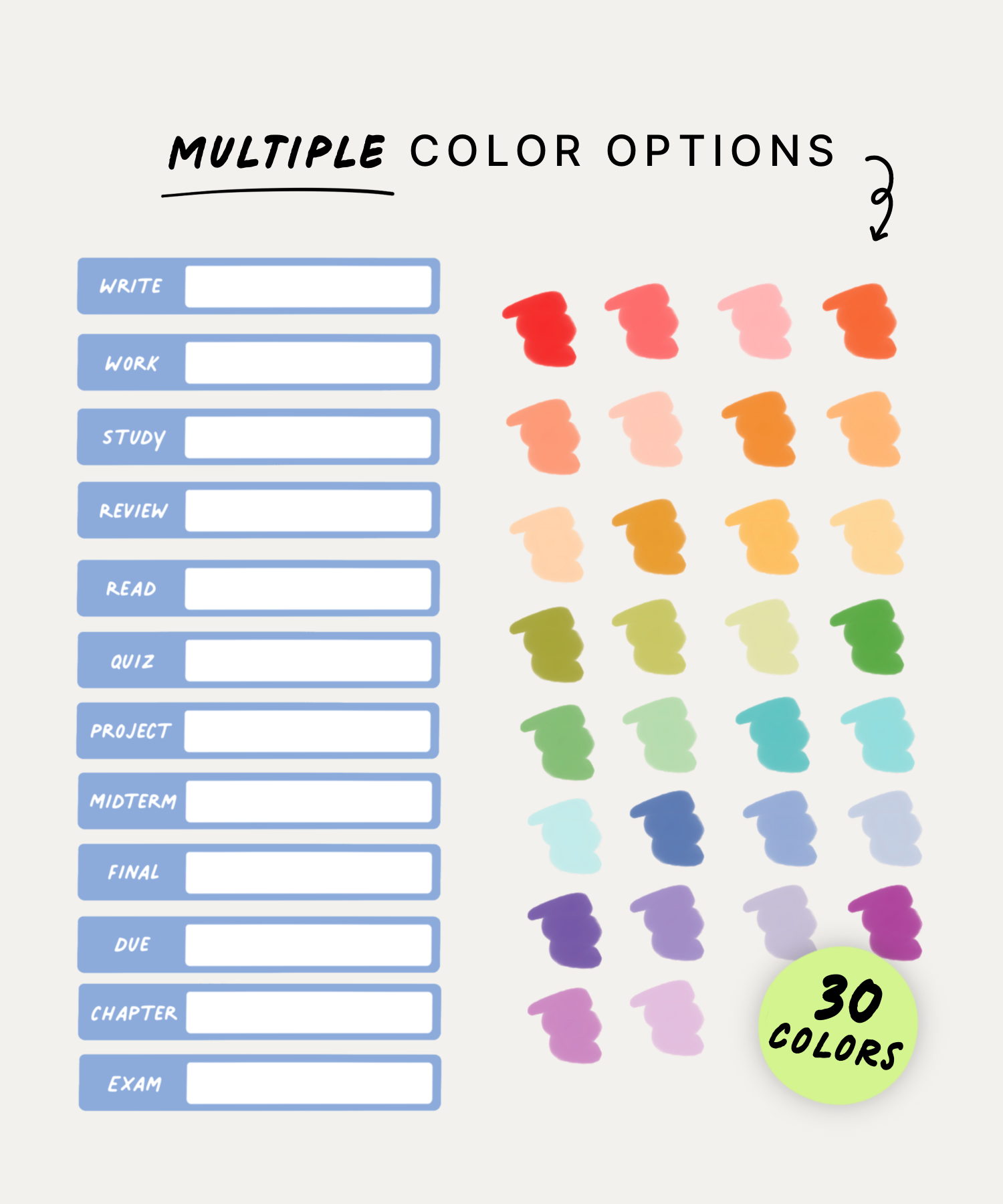 Pegatinas digitales de la pestaña Estudiante