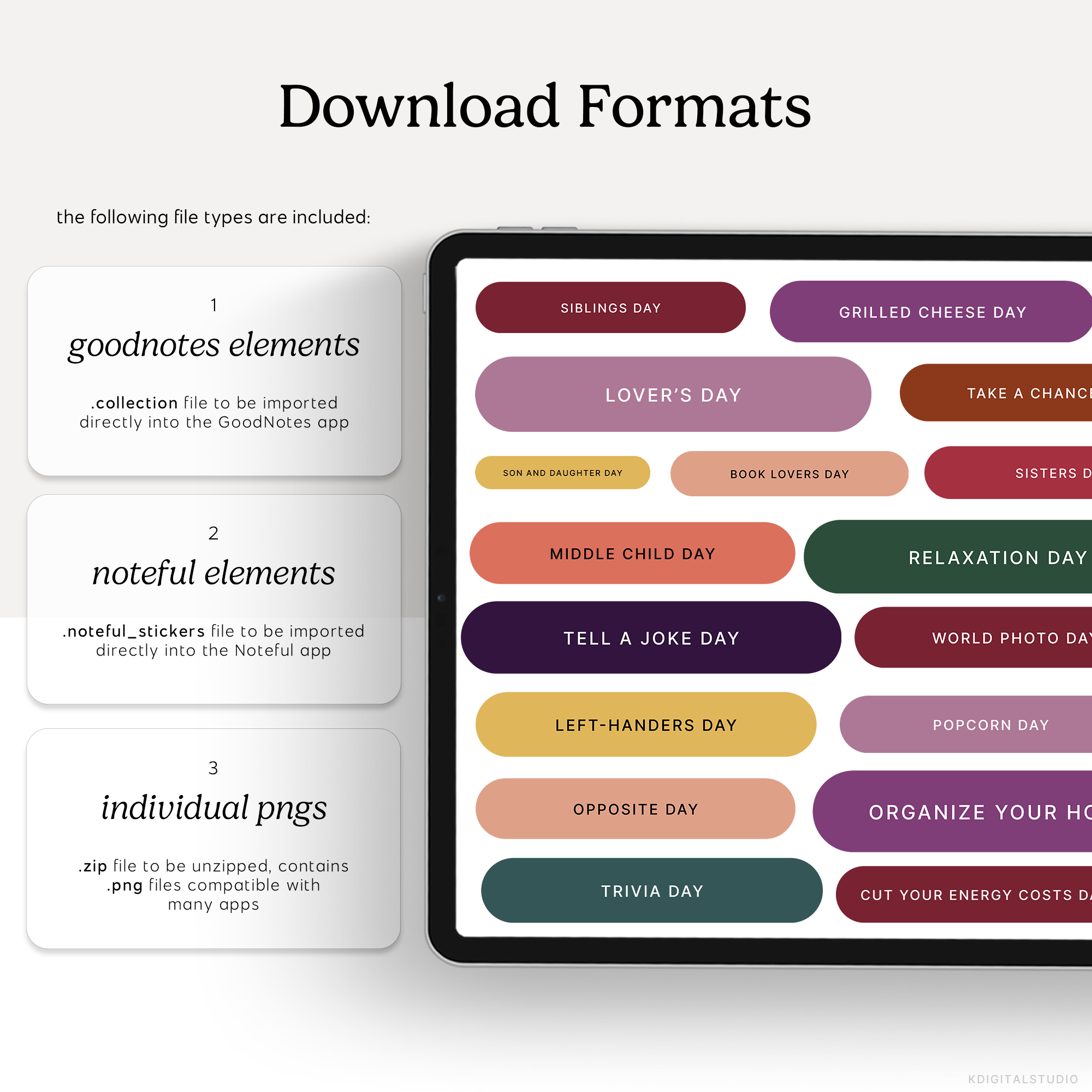 Wacky Holidays & Events (Jewel Tones) Digital Stickers