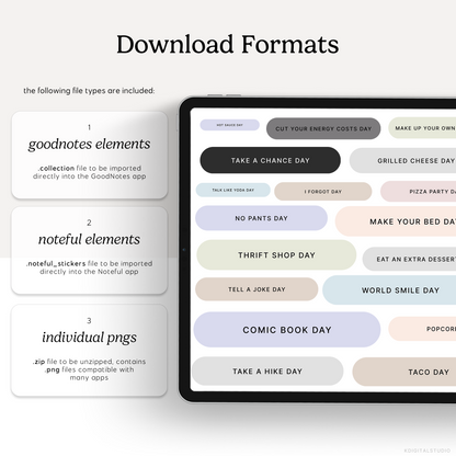 Wacky Holidays & Events (Pastels) Digital Stickers