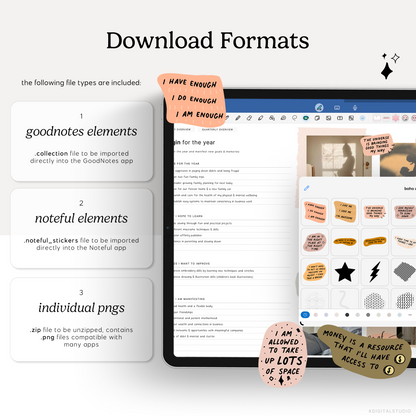 Boho Affirmation Mantra Digital Stickers