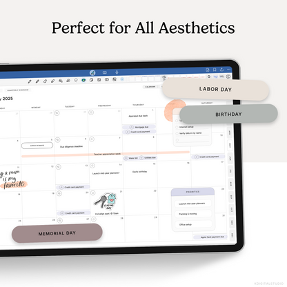 Major Holidays & Events (Neutrals) Digital Stickers
