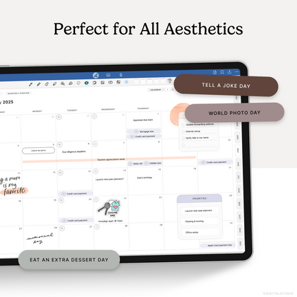 Wacky Holidays & Events (Neutrals) Digital Stickers