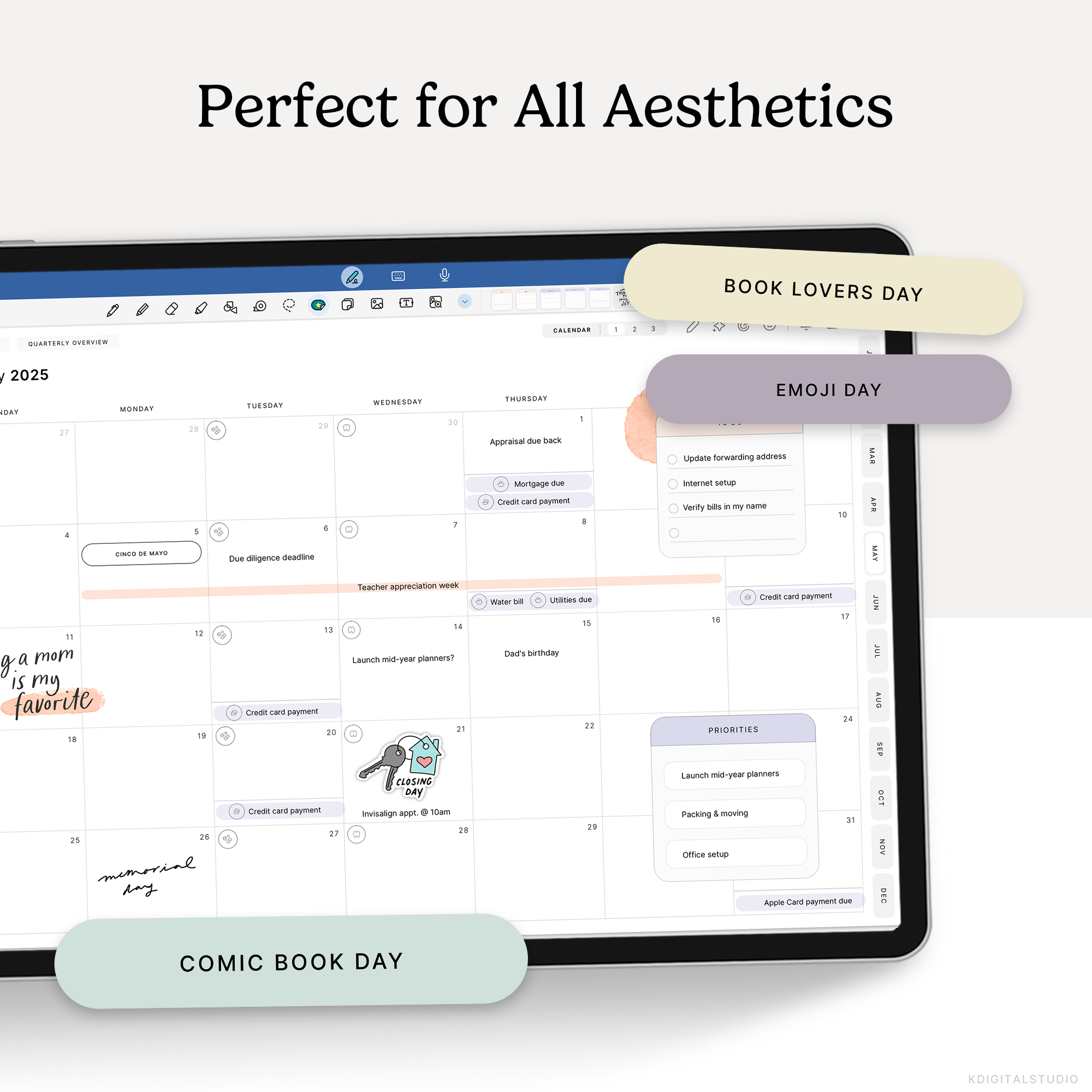 Wacky Holidays & Events (Muted) Digital Stickers