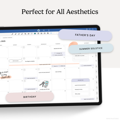 Major Holidays & Events (Pastels) Digital Stickers