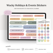 Wacky Holidays & Events (Rainbow) Digital Stickers
