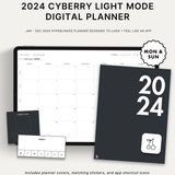 2024 Cyberry Light Mode Digital Planner