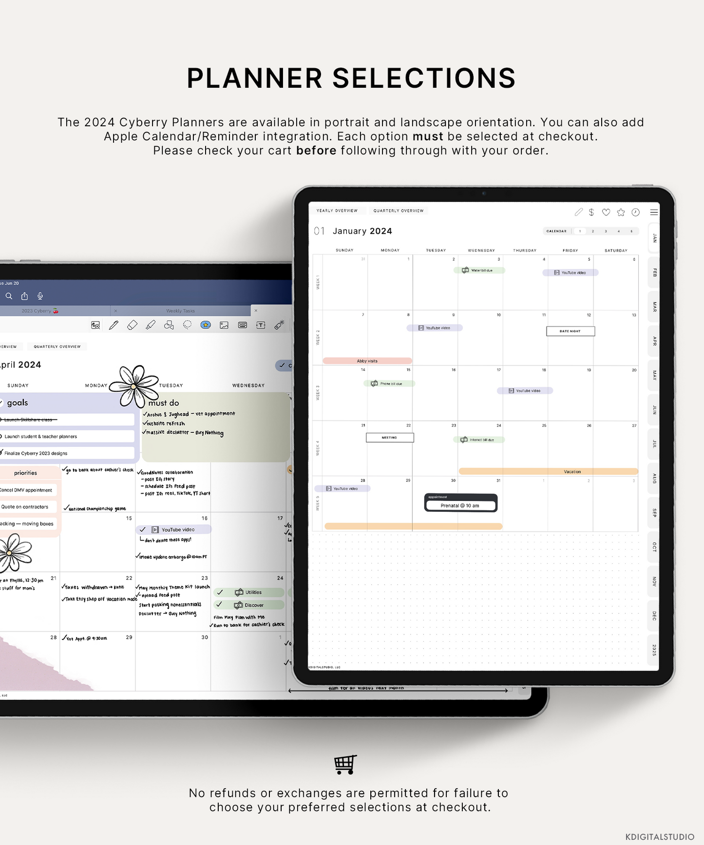 2024 Cyberry Light Mode Digital Planner