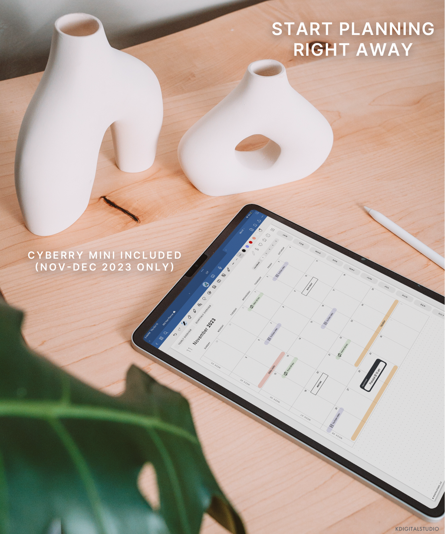 2024 Cyberry Light Mode Digital Planner