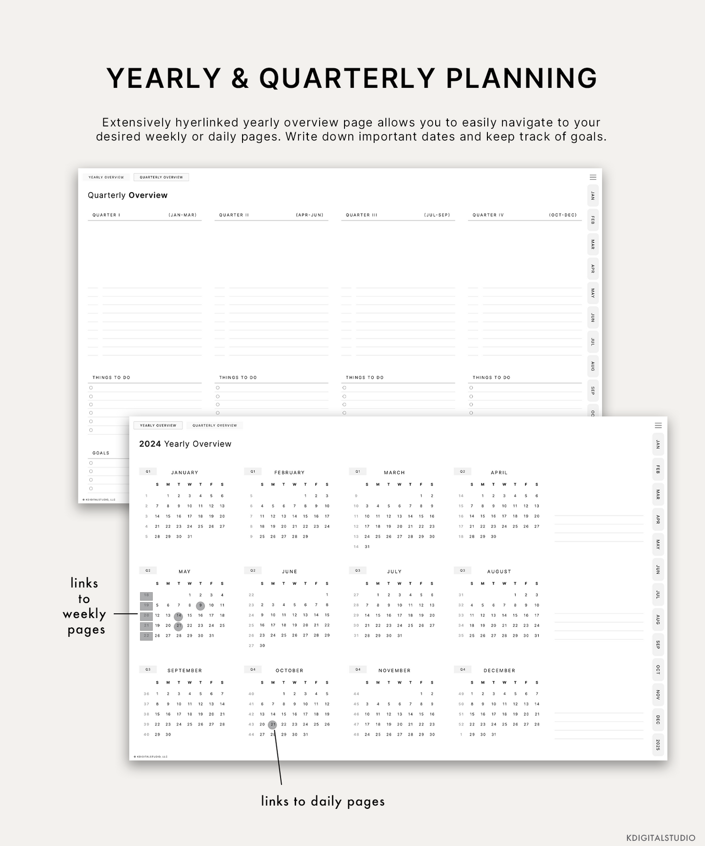 2024 Cyberry Light Mode Digital Planner