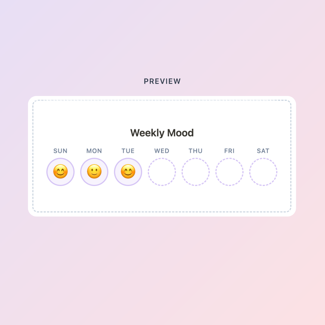 Free Notion Mood Tracker widget — daily mood logging embedded in Notion