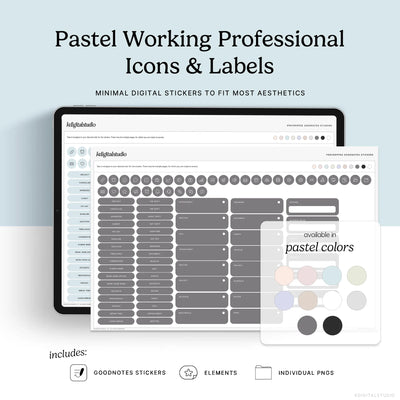 Pastel Working Professional Icons & Labels KDigitalStudio