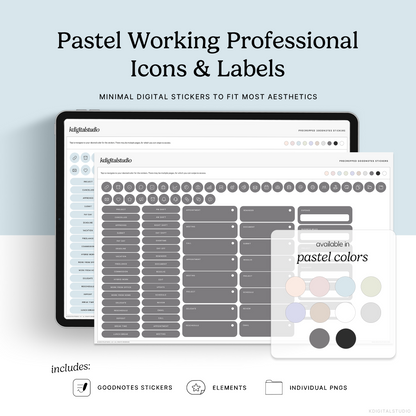 Pastel Working Professional Icons & Labels