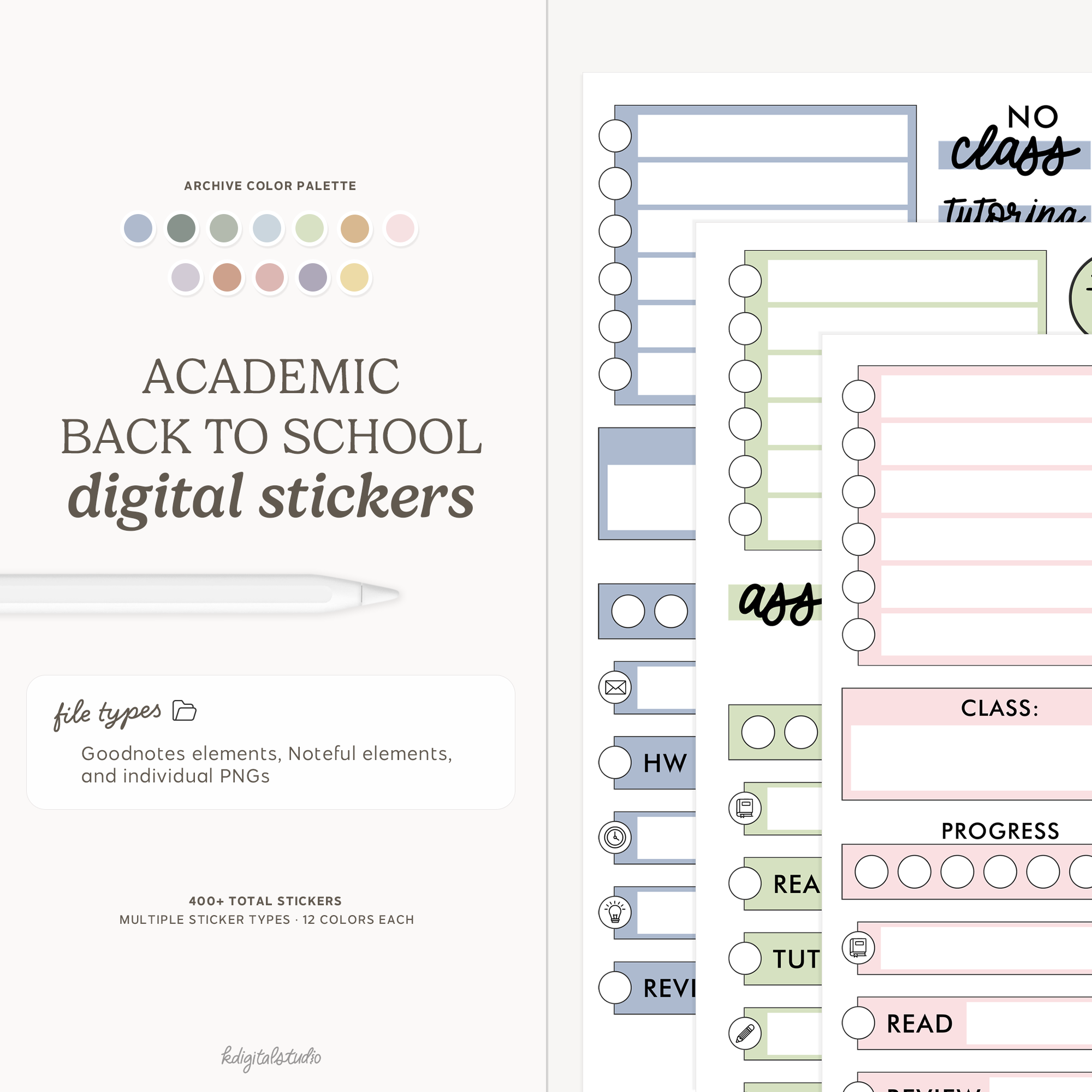 Back to School Stickers KDigitalStudio