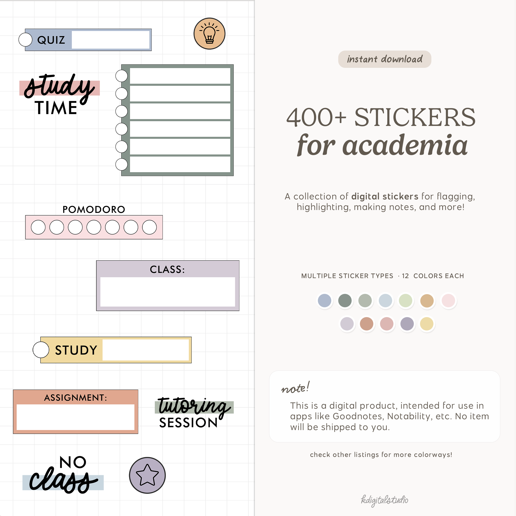 Back to School Stickers KDigitalStudio
