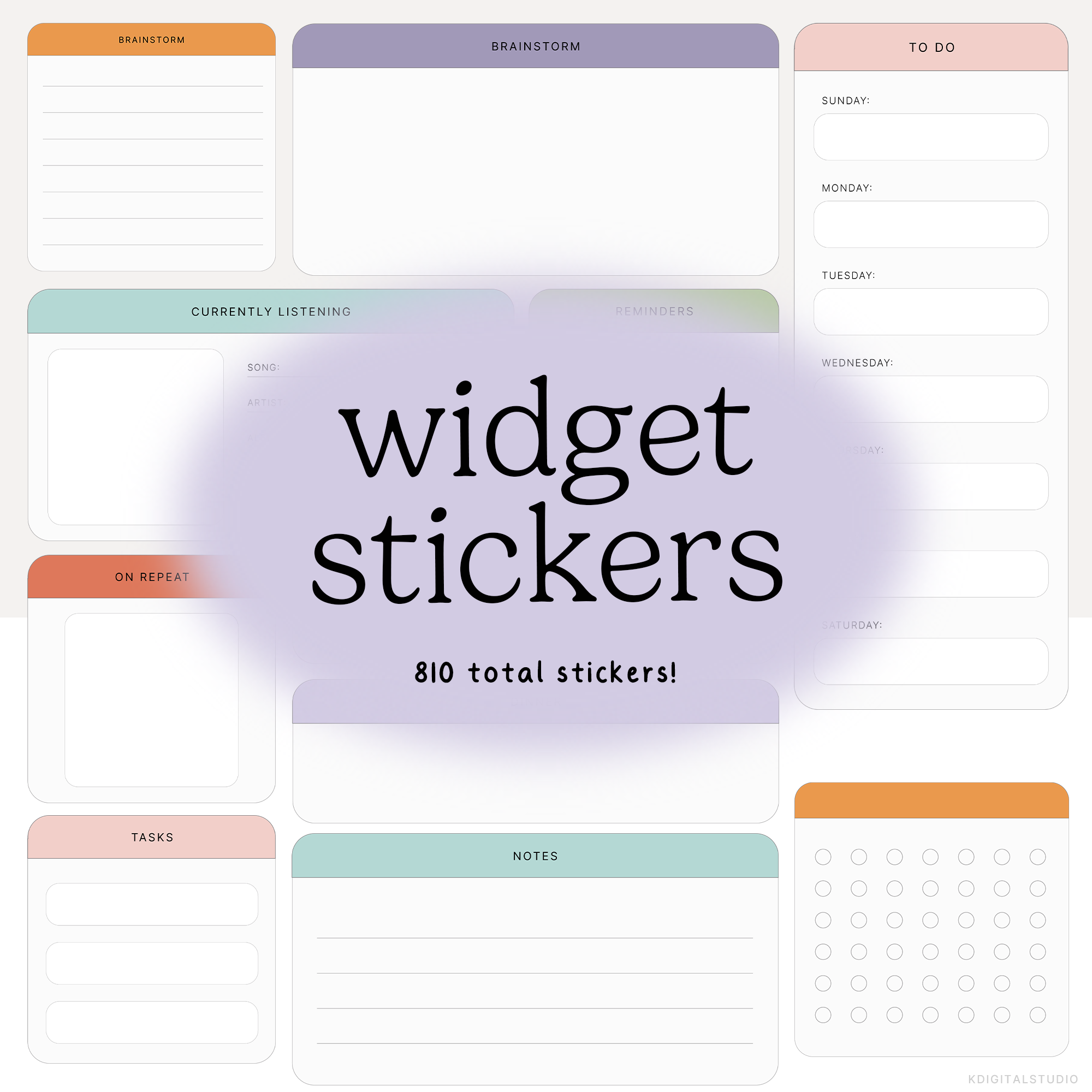 widget digital stickers are perfect for planning