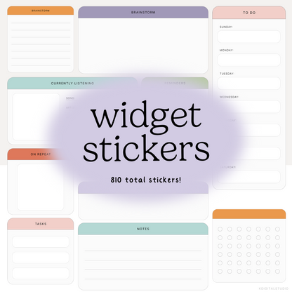 widget digital stickers are perfect for planning