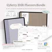 Cyberry 2026 Planners Bundle with landscape and portrait digital planners