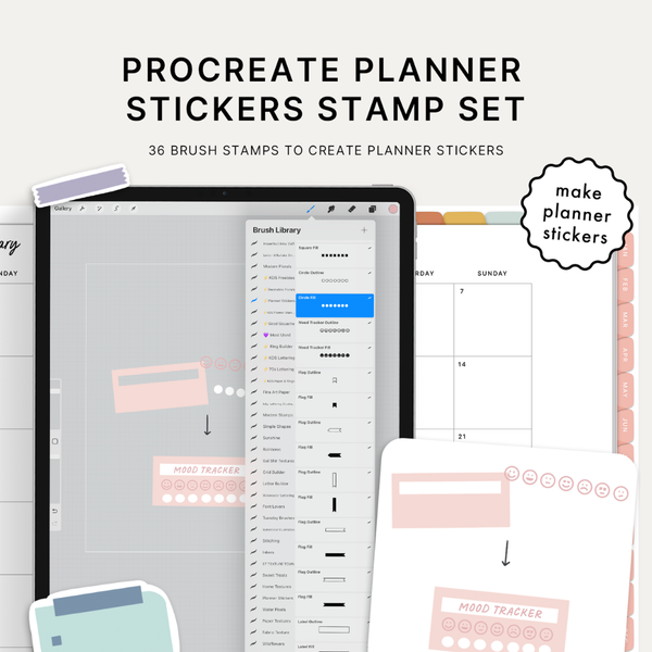 Procreate Planner Sticker Stamps Kit