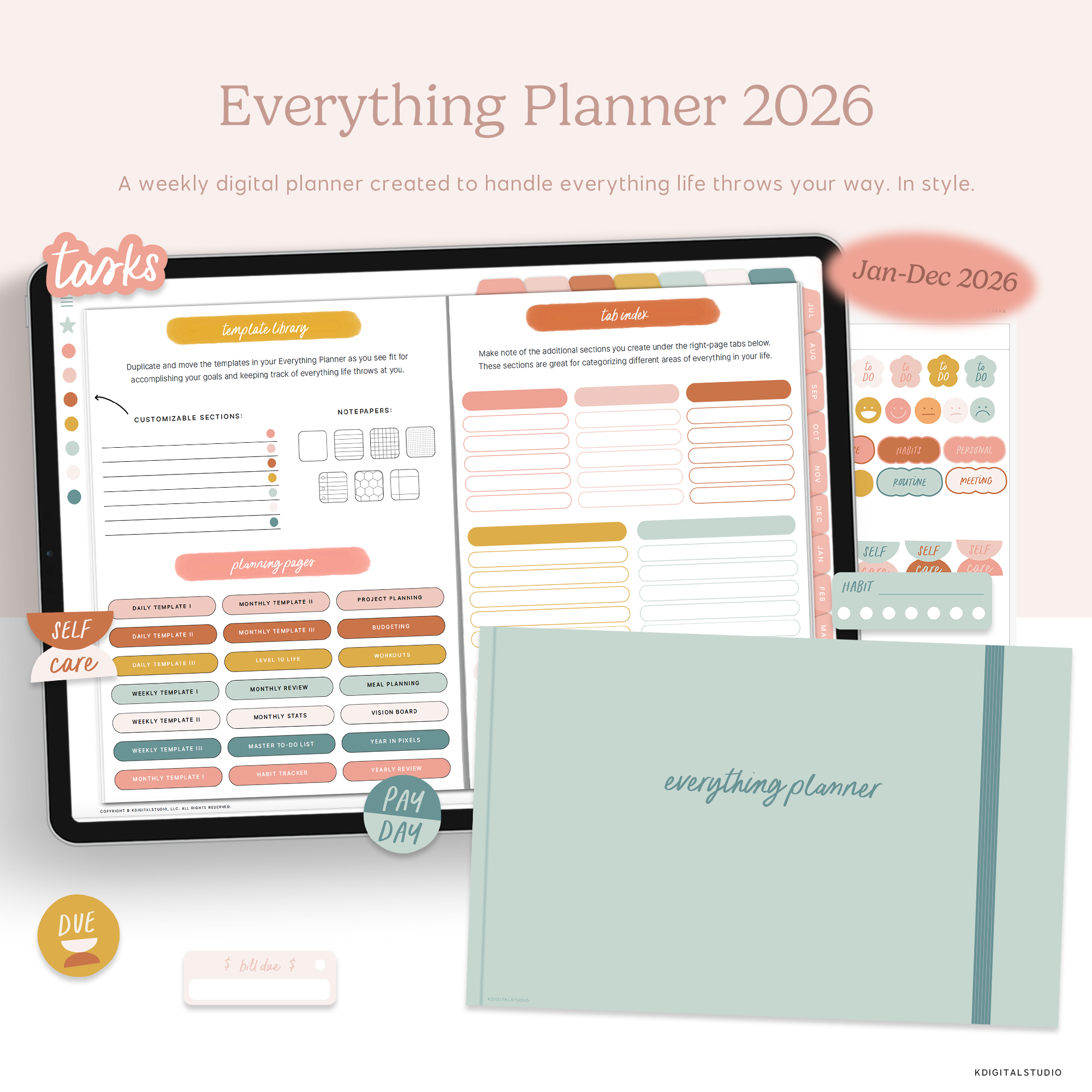 2026 Weekly Everything Planner in Creative Boho
