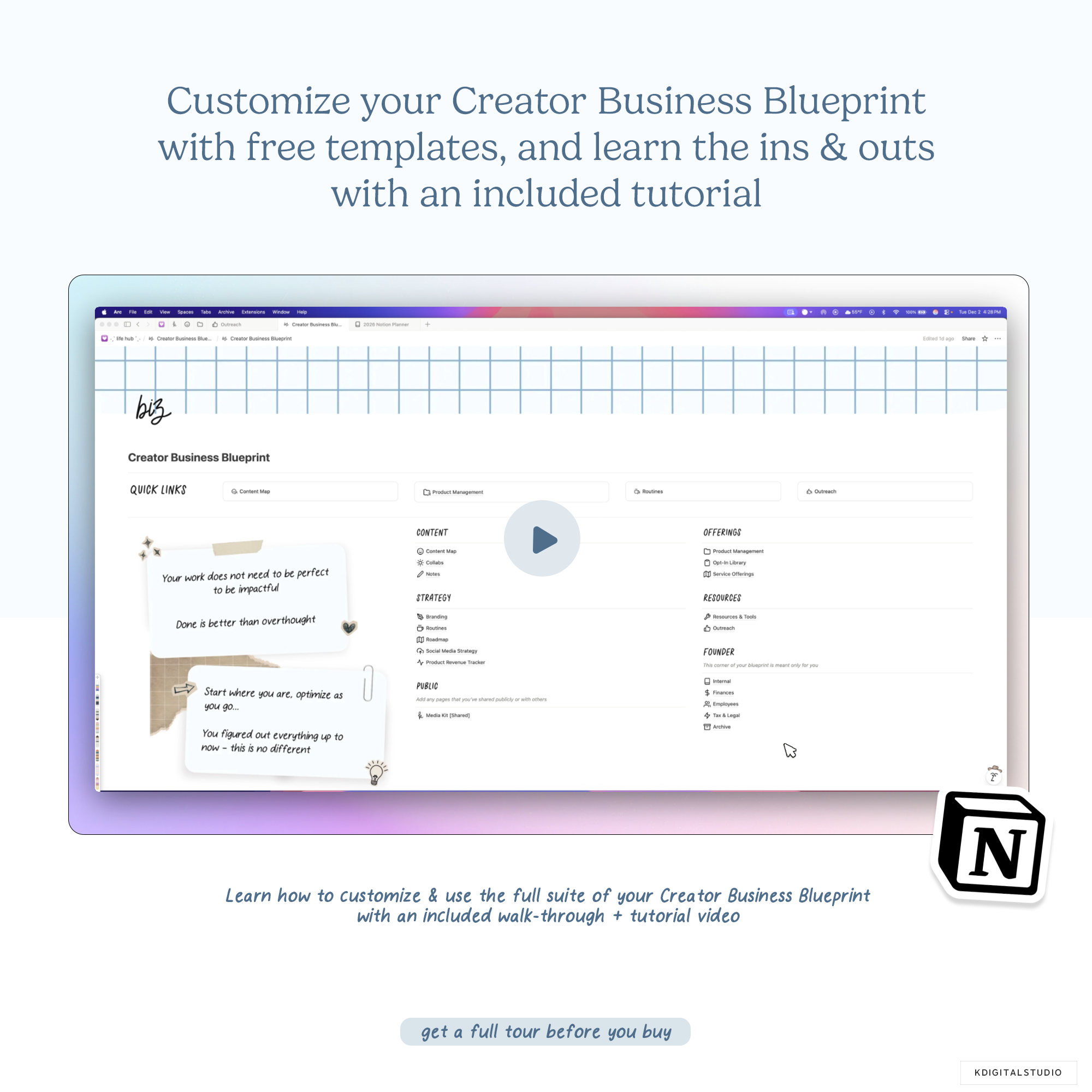 Creator Business Blueprint Notion System
