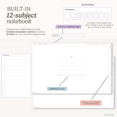Cyberry 2027 Digital Planner in Landscape (Light Mode) KDigitalStudio