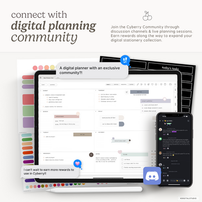 Cyberry 2027 Digital Planner in Landscape (Light Mode) KDigitalStudio