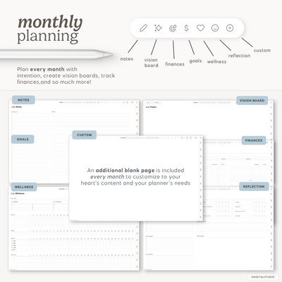 Cyberry 2027 Digital Planner in Landscape (Light Mode) KDigitalStudio